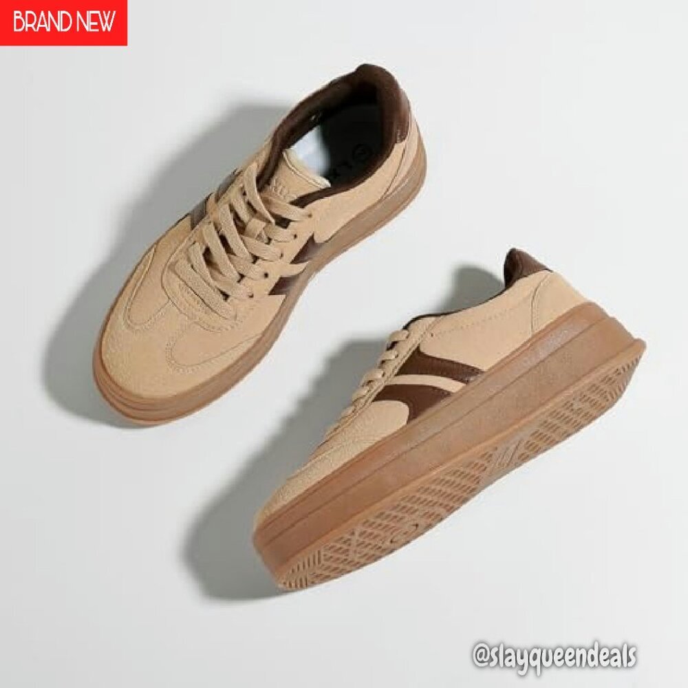 Thick Platform Sneakers Women's Size 6-11 Lace-Up Walking Shoes - Picture 4 of 8